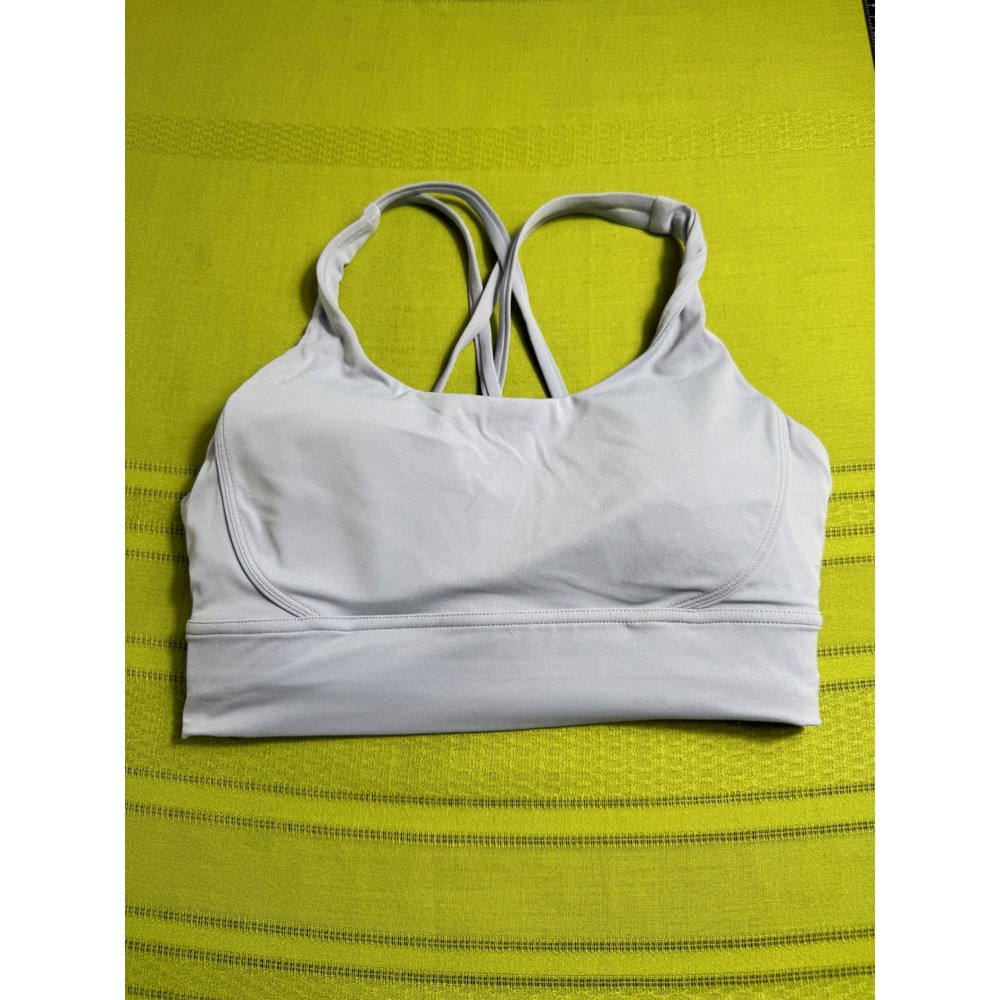 Strappy Back Sports Bra Light Blue Medium Activewear‎ Yoga Gym Top